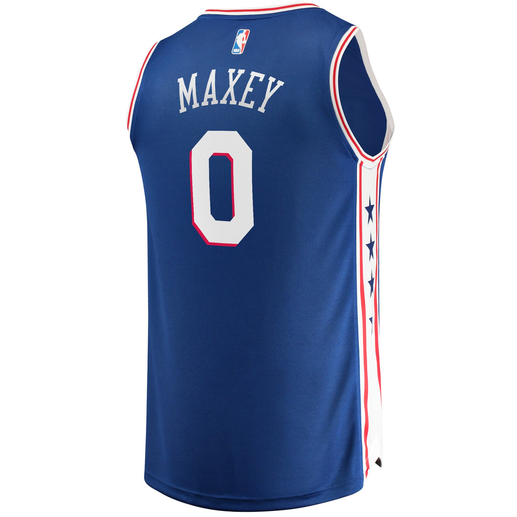 Philadelphia 76ers Tyrese Maxey Fanatics Royal Fast Break Replica Jersey - Icon Edition for Men product image 4, provided