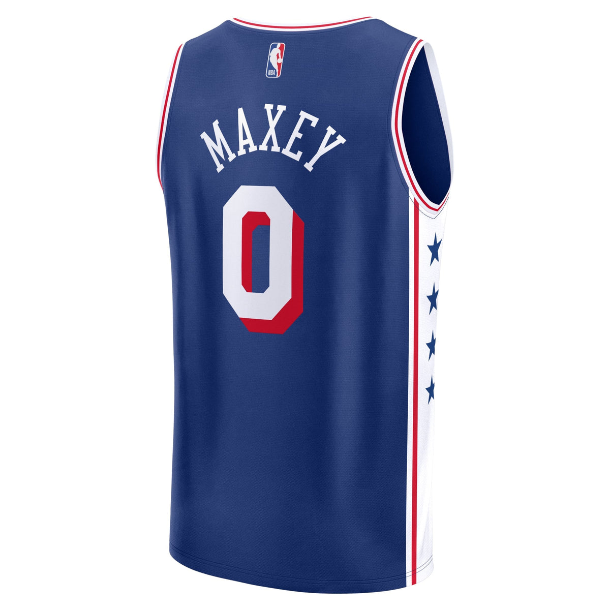 Philadelphia 76ers Tyrese Maxey Fanatics Royal Fast Break Replica Jersey - Icon Edition for Men product image 4, provided