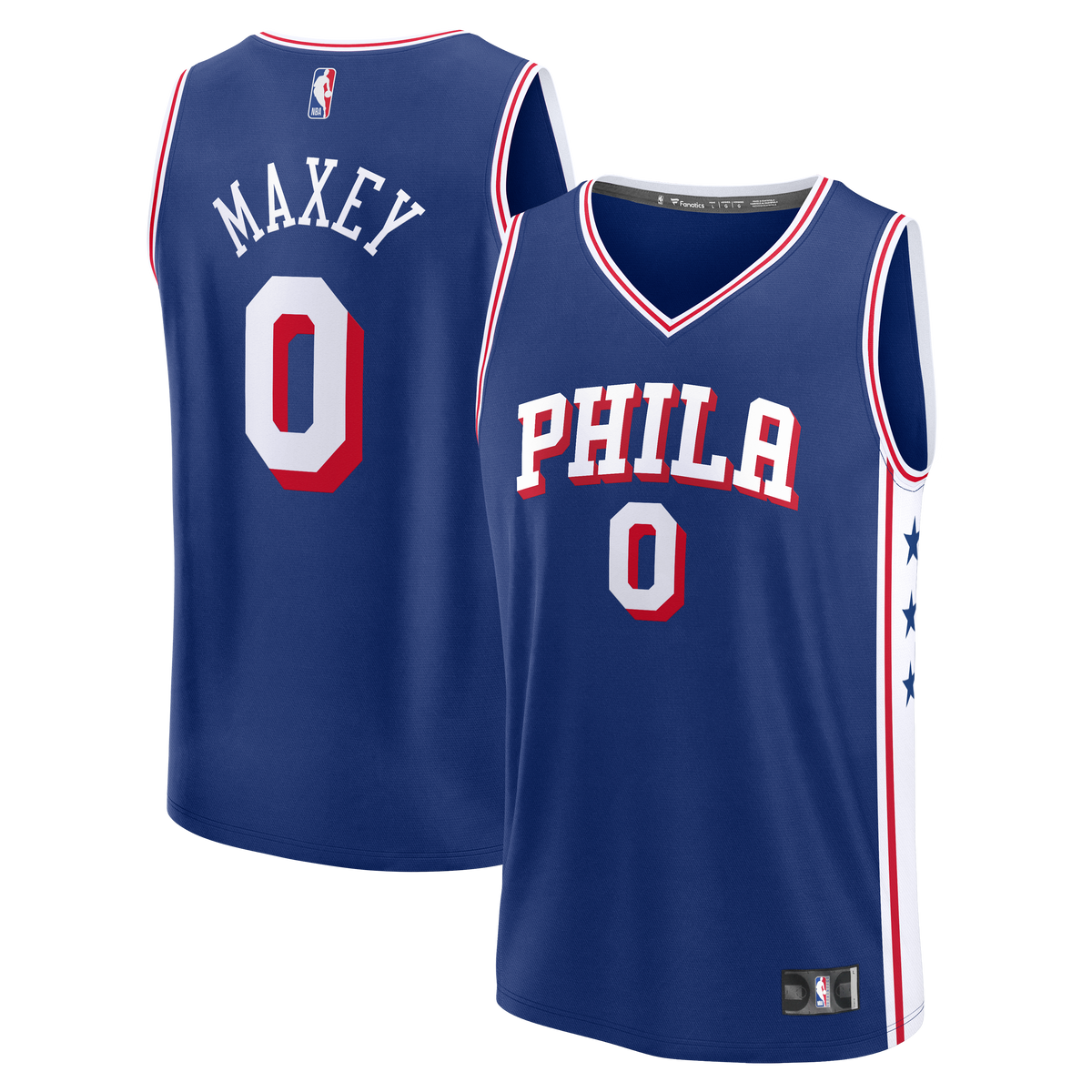 Philadelphia 76ers Tyrese Maxey Fanatics Royal Fast Break Replica Player Jersey - Icon Edition for Men product image 2,