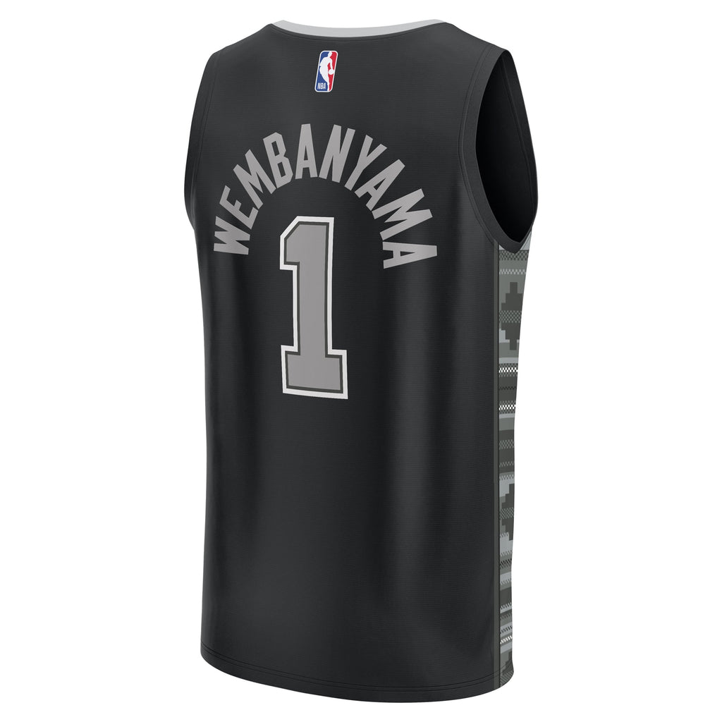 San Antonio Spurs Victor Wembanyama Fanatics Black Fast Break Player Jersey - Statement Edition for Men product image 4,
