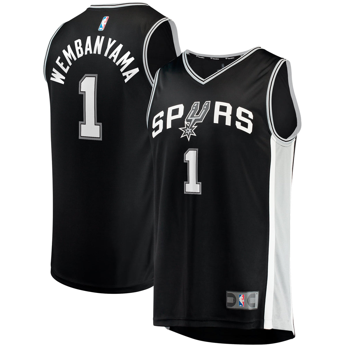 San Antonio Spurs Victor Wembanyama Fanatics Black Fast Break Replica Jersey - Icon Edition for Men product image 2,