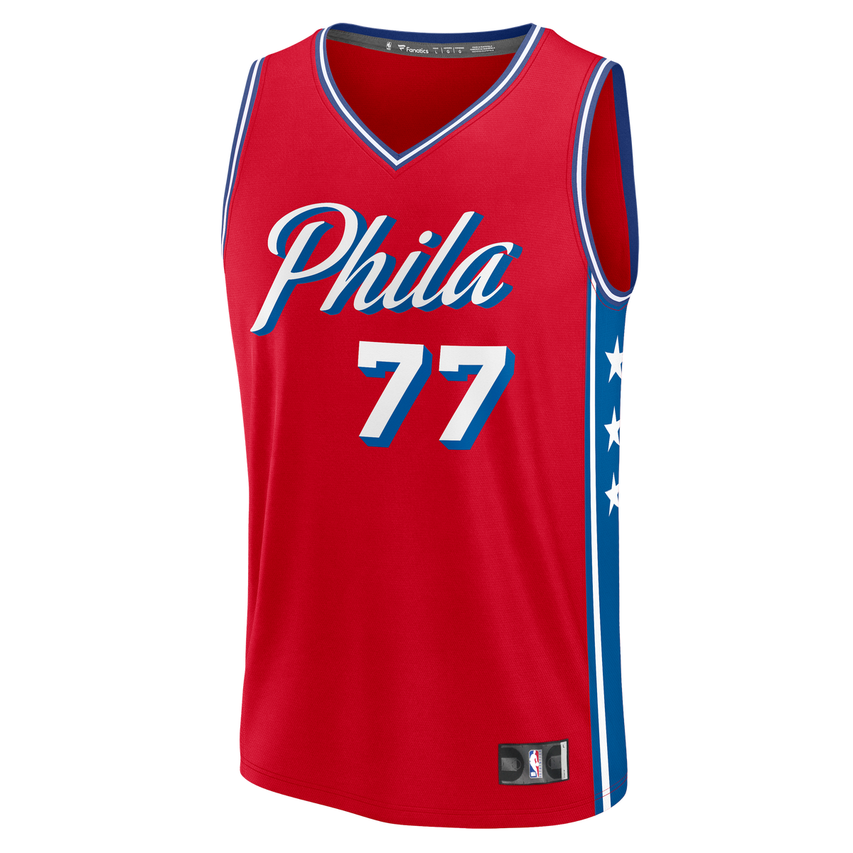 Philadelphia 76ers VJ Edgecombe Fanatics Red Fast Break Replica Player Jersey - Statement Edition for Men product image 3,