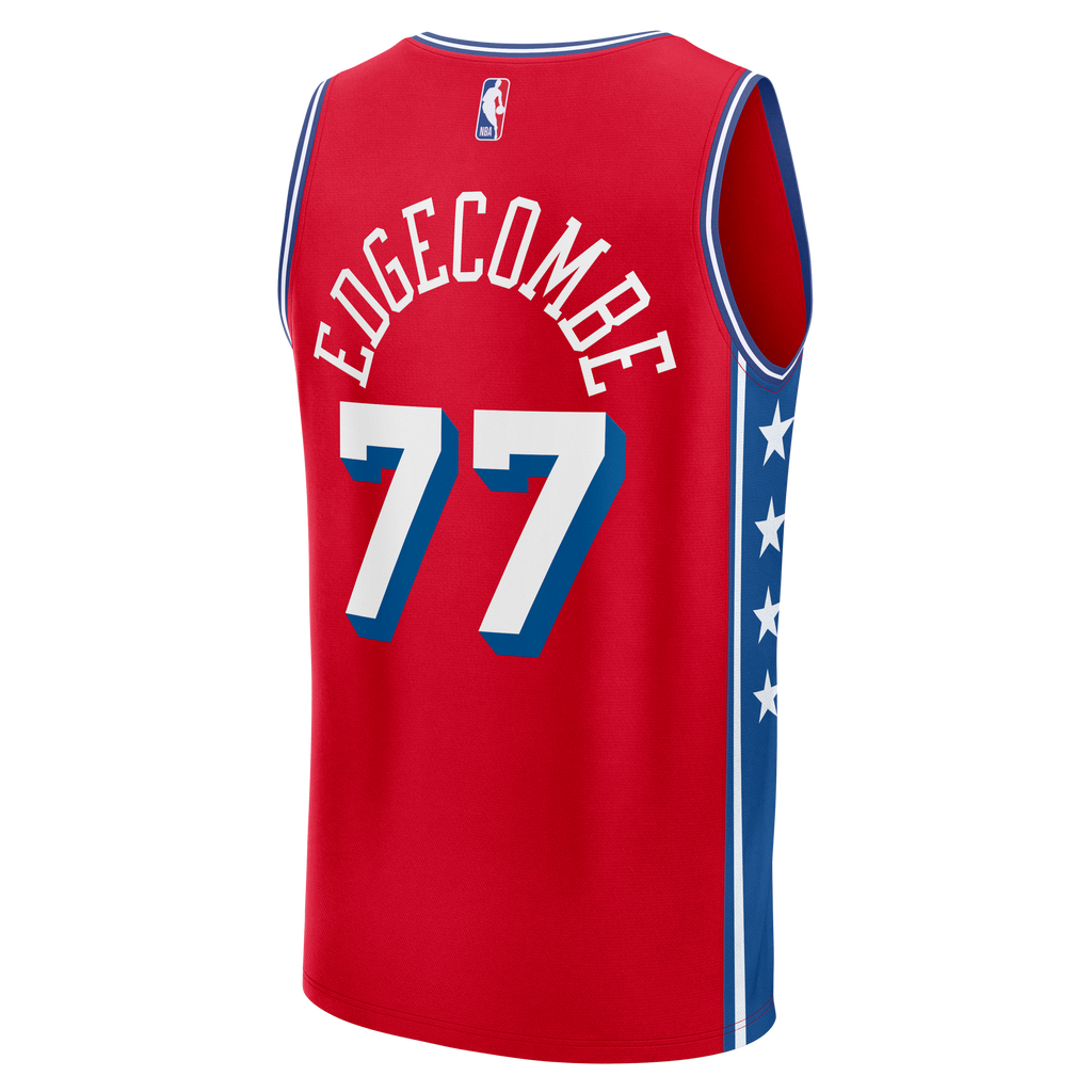 Philadelphia 76ers VJ Edgecombe Fanatics Red Fast Break Replica Player Jersey - Statement Edition for Men product image 4,