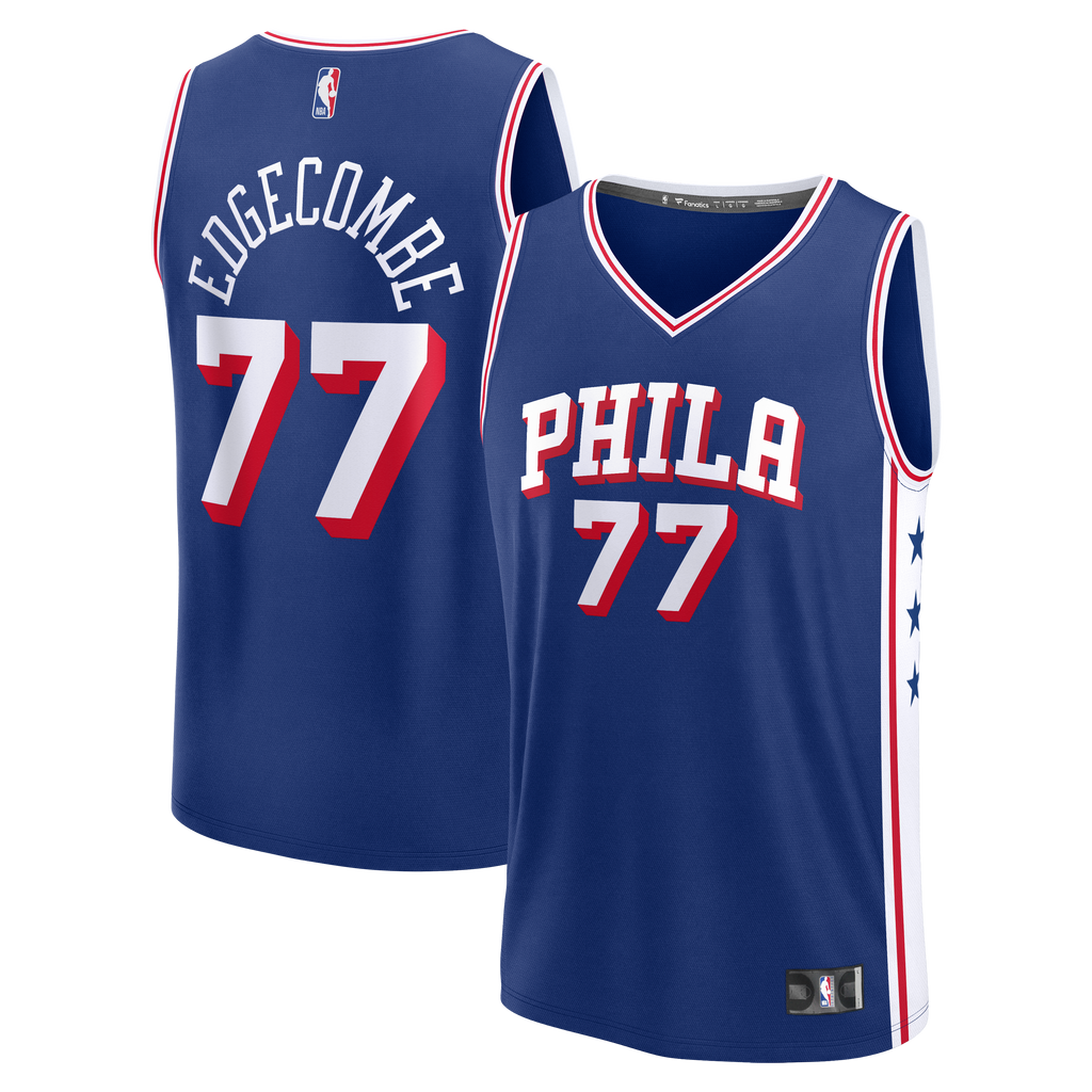 Philadelphia 76ers VJ Edgecombe Fanatics Royal Fast Break Jersey - Icon Edition for Men product image 2, provided for visual
