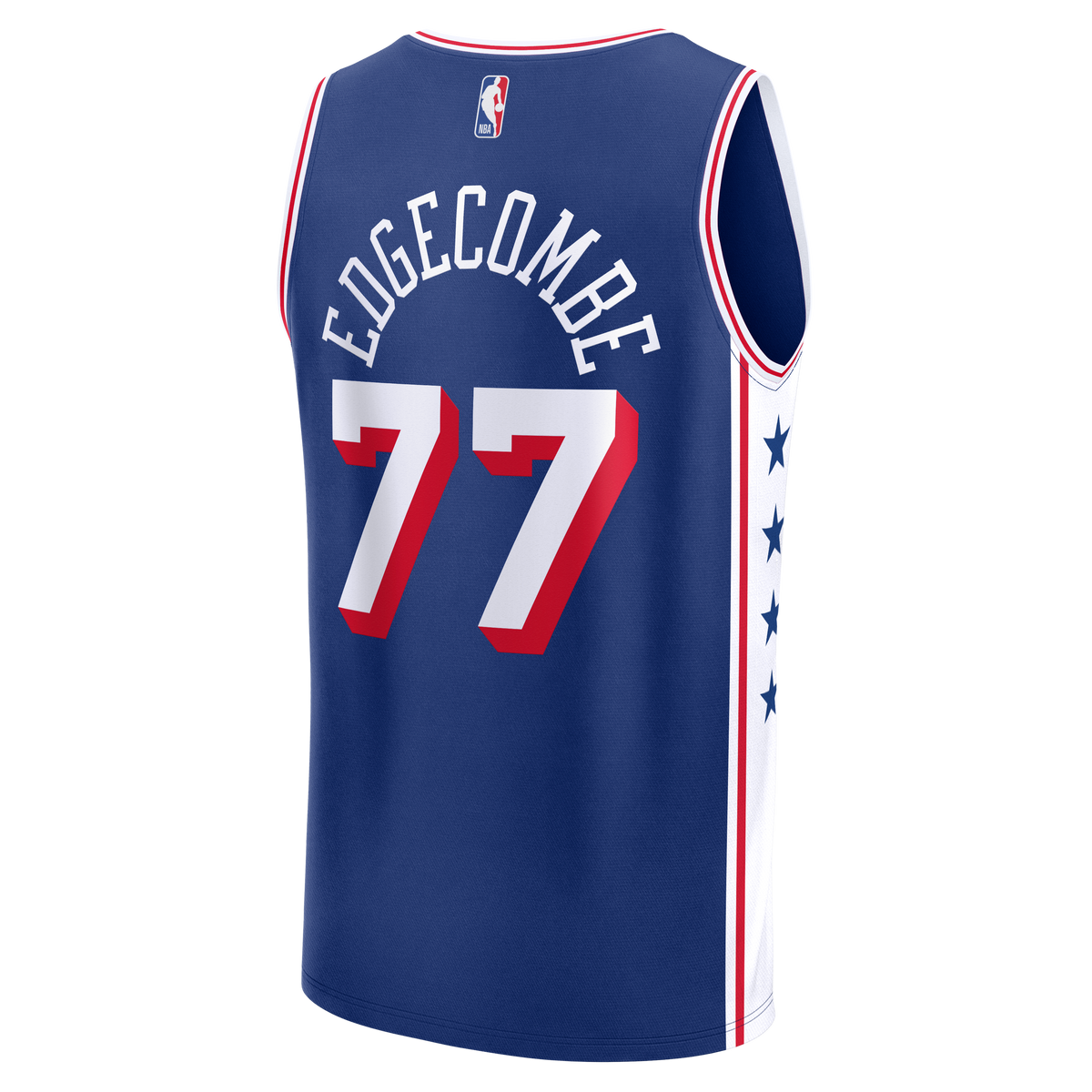 Philadelphia 76ers VJ Edgecombe Fanatics Royal Fast Break Jersey - Icon Edition for Men product image 4, provided for visual