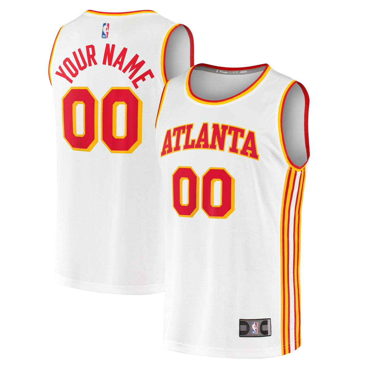 Atlanta Hawks Fanatics White Fast Break Custom Replica Jersey - Association Edition for Men product image 2, provided for