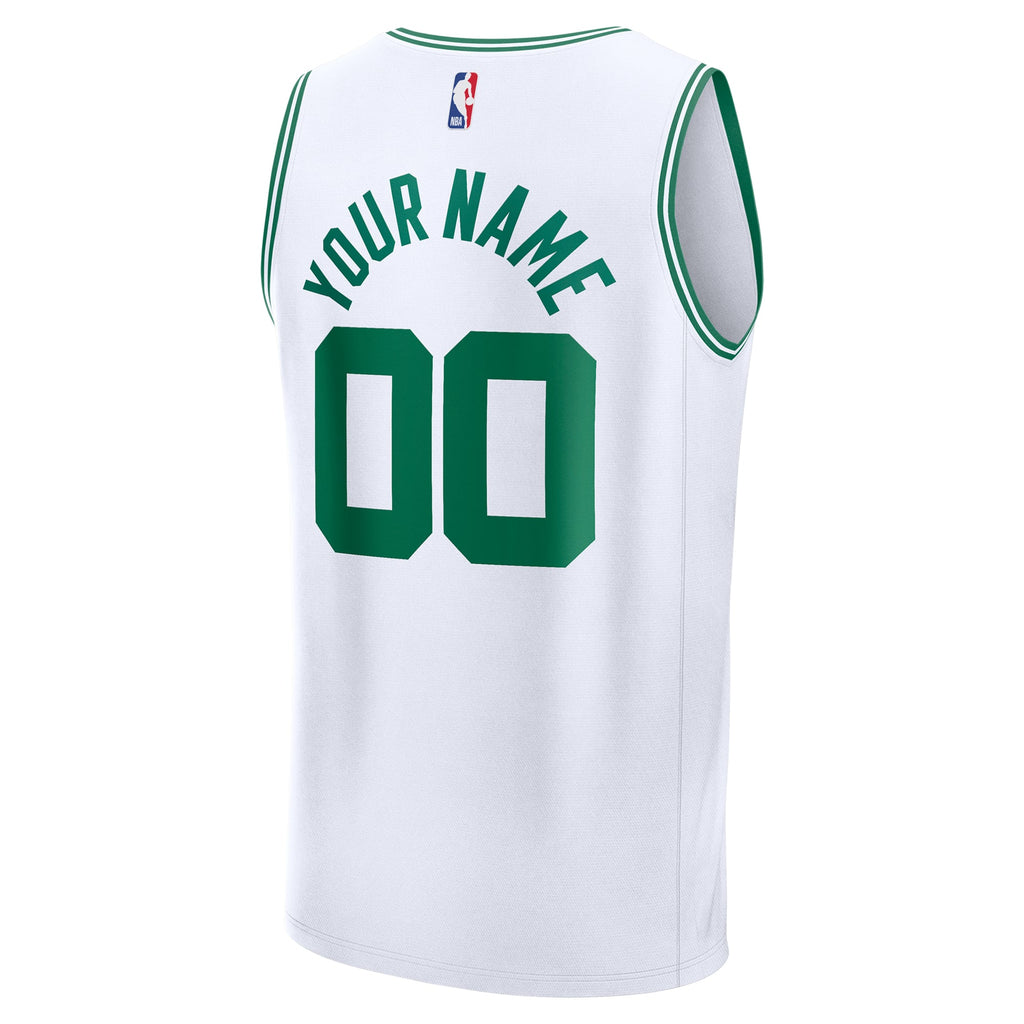 Boston Celtics Fanatics White Fast Break Custom Jersey - Association Edition for Men product image 4, provided for visual