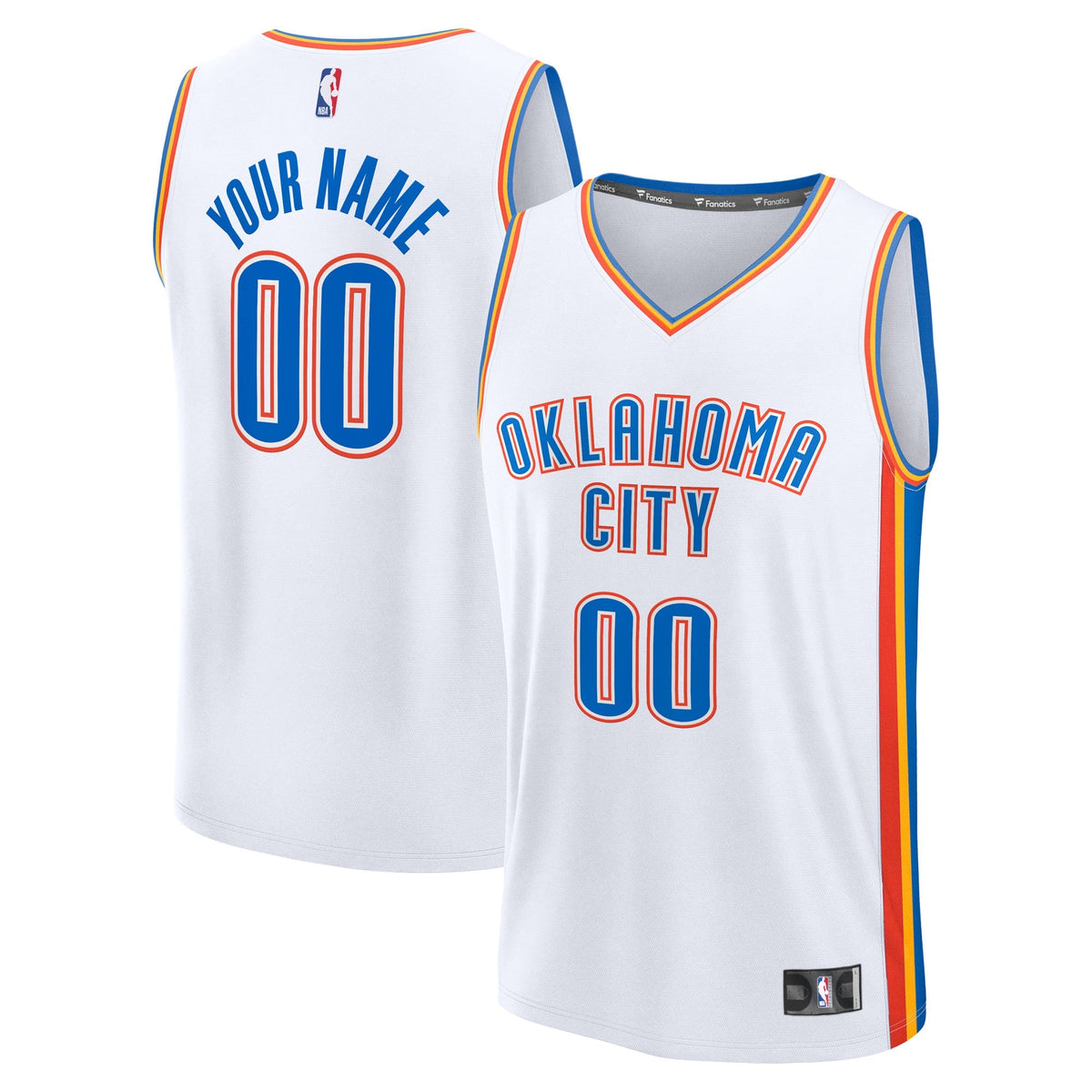 Oklahoma City Thunder Fanatics White Fast Break Custom Jersey - Association Edition for Men product image 2, provided for