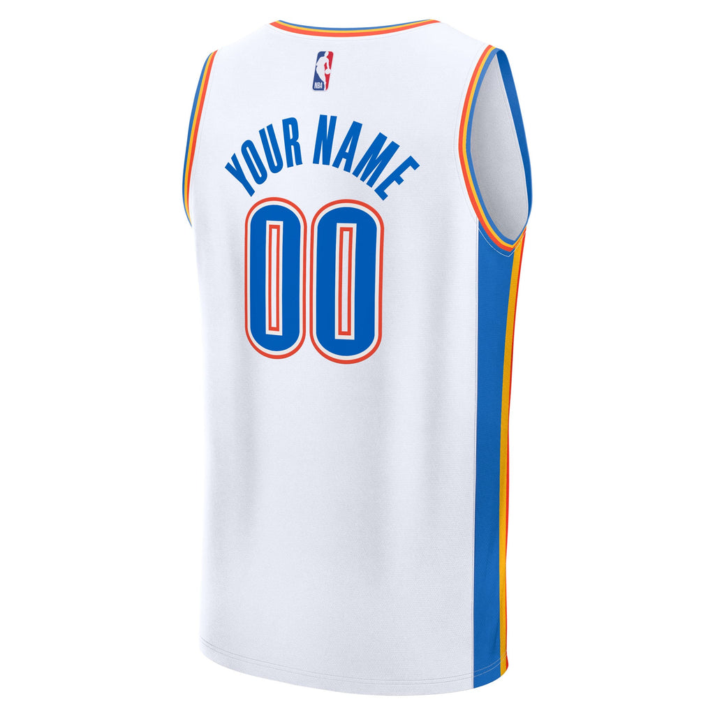 Oklahoma City Thunder Fanatics White Fast Break Custom Jersey - Association Edition for Men product image 4, provided for
