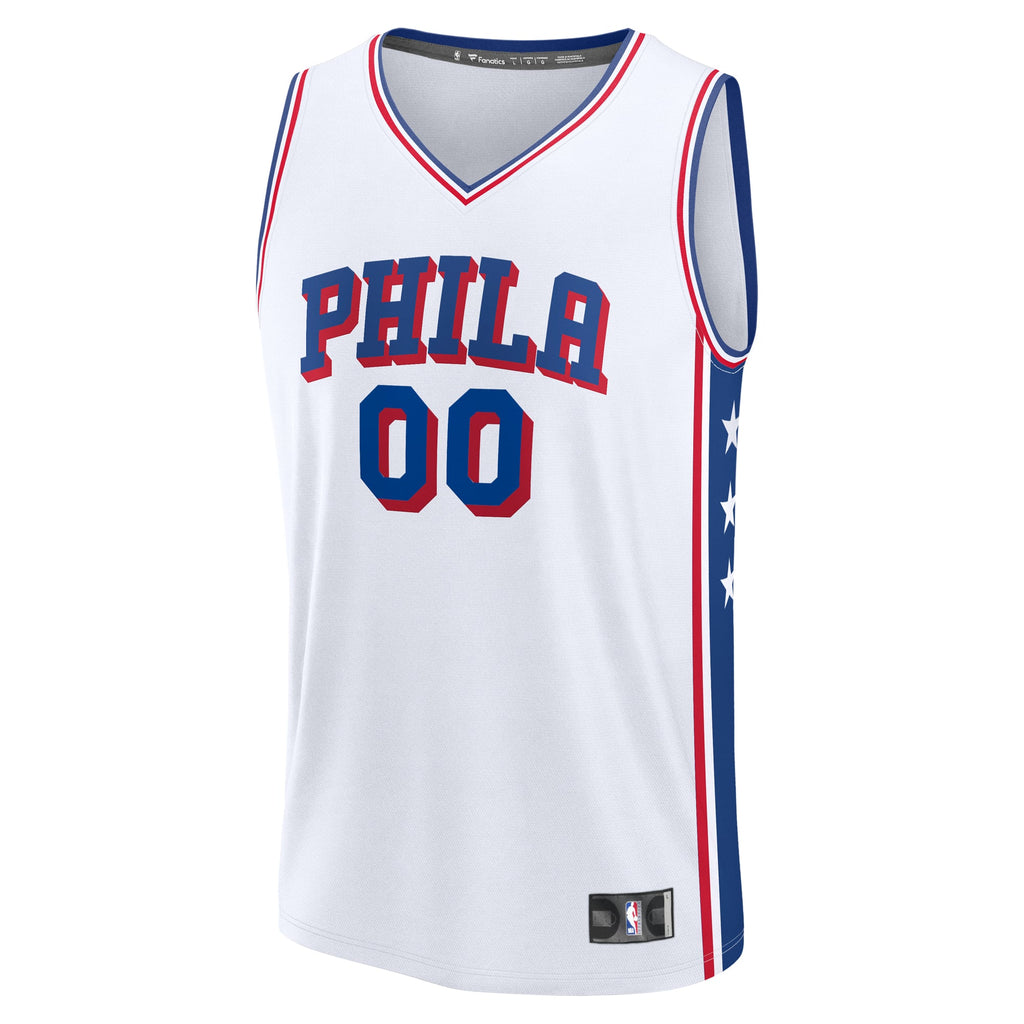 Philadelphia 76ers Fanatics White Fast Break Custom Jersey - Association Edition for Men product image 3, provided for