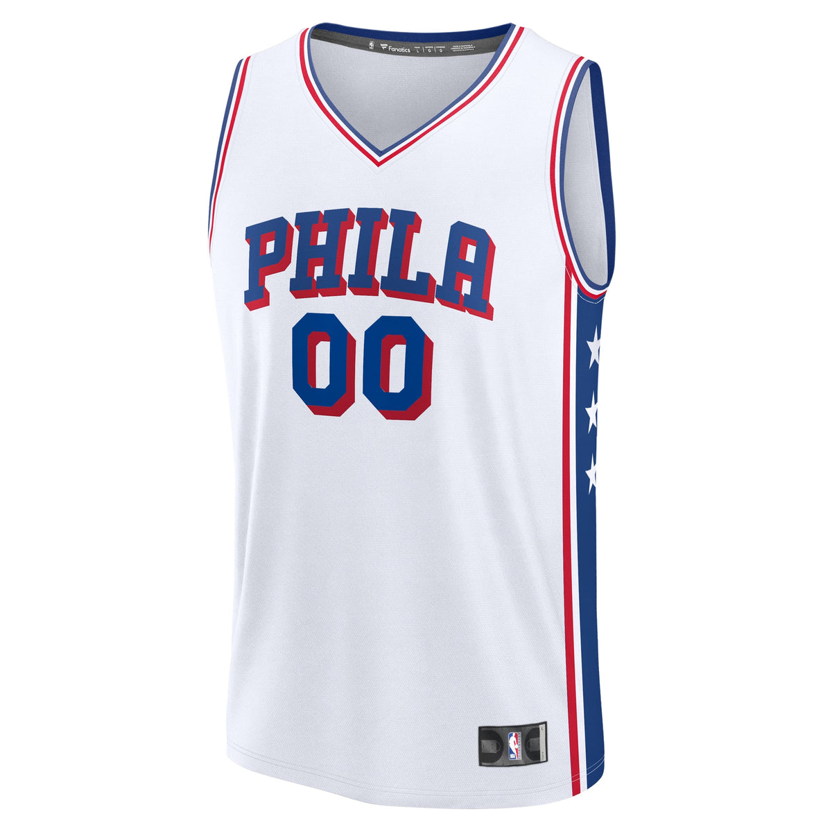 Philadelphia 76ers Fanatics White Fast Break Custom Jersey - Association Edition for Men product image 3, provided for