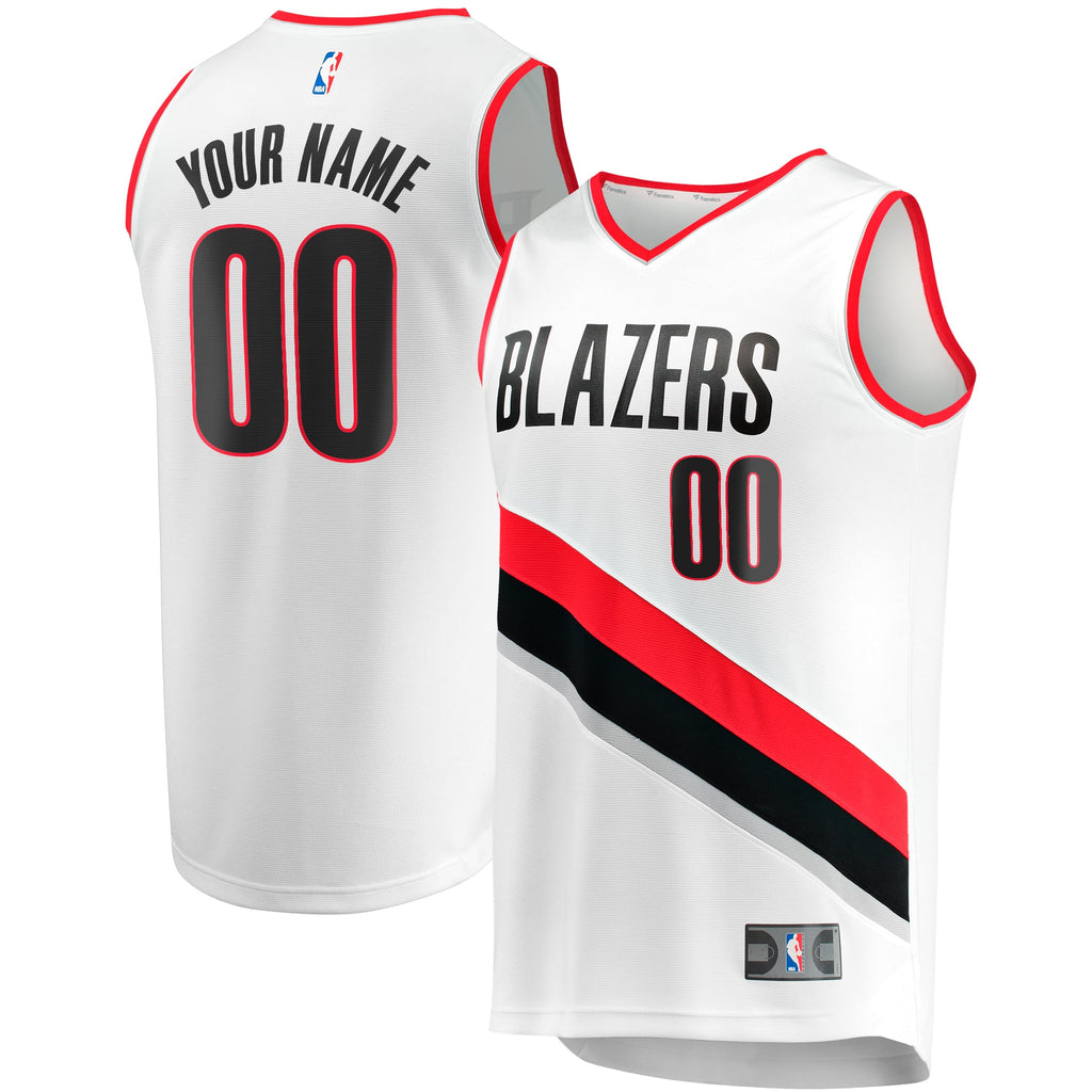 Portland Trail Blazers Fanatics White Fast Break Custom Replica Jersey - Association Edition for Men product image 1,