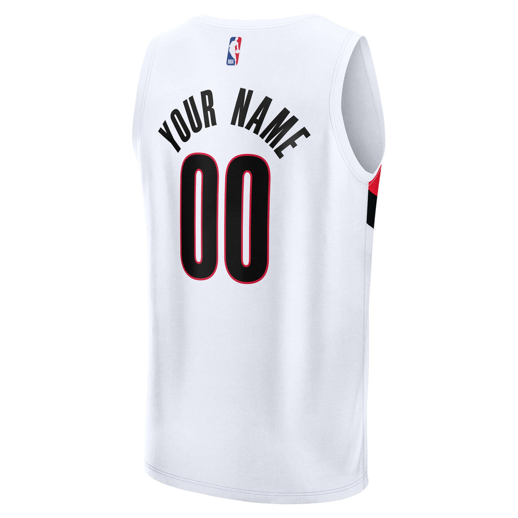 Portland Trail Blazers Fanatics White Fast Break Replica Custom Jersey - Association Edition for Men product image 4,