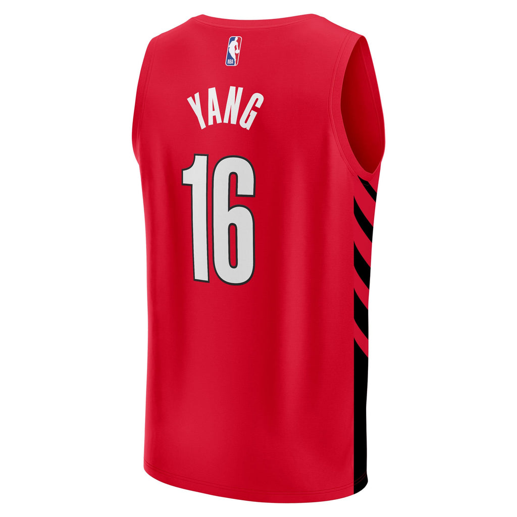 Portland Trail Blazers Yang Hansen Fanatics Red Fast Break Replica Jersey - Statement Edition for Men product image 4,