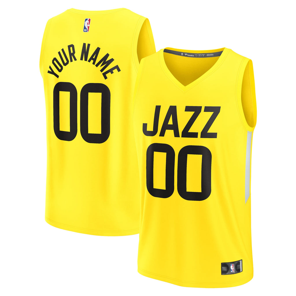 Utah Jazz Fanatics Yellow Fast Break Replica Custom Jersey - Icon Edition for Men product image 1, provided for visual