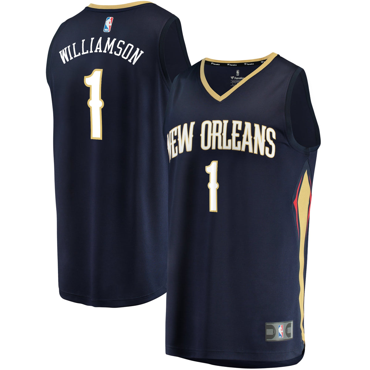 New Orleans Pelicans Zion Williamson Fanatics Navy Fast Break Replica Jersey - Icon Edition for Men product image 2,