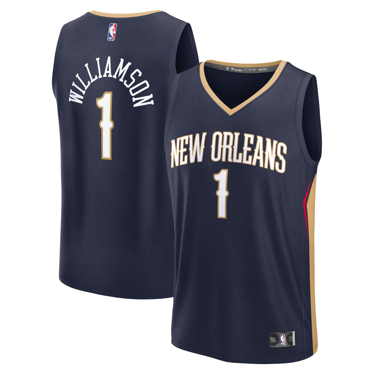 New Orleans Pelicans Zion Williamson Fanatics Navy Fast Break Replica Player Jersey - Icon Edition for Men product image 2,