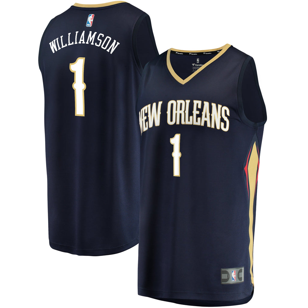 New Orleans Pelicans Zion Williamson Fanatics Navy Replica Fast Break Jersey - Icon Edition for Men product image 2,