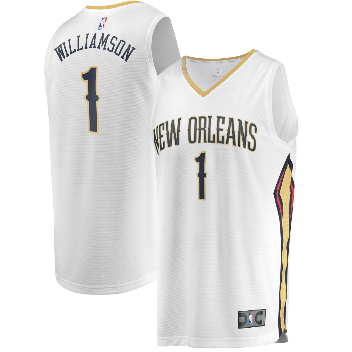New Orleans Pelicans Zion Williamson Fanatics White Replica Fast Break Jersey - Association Edition for Men product image 2,