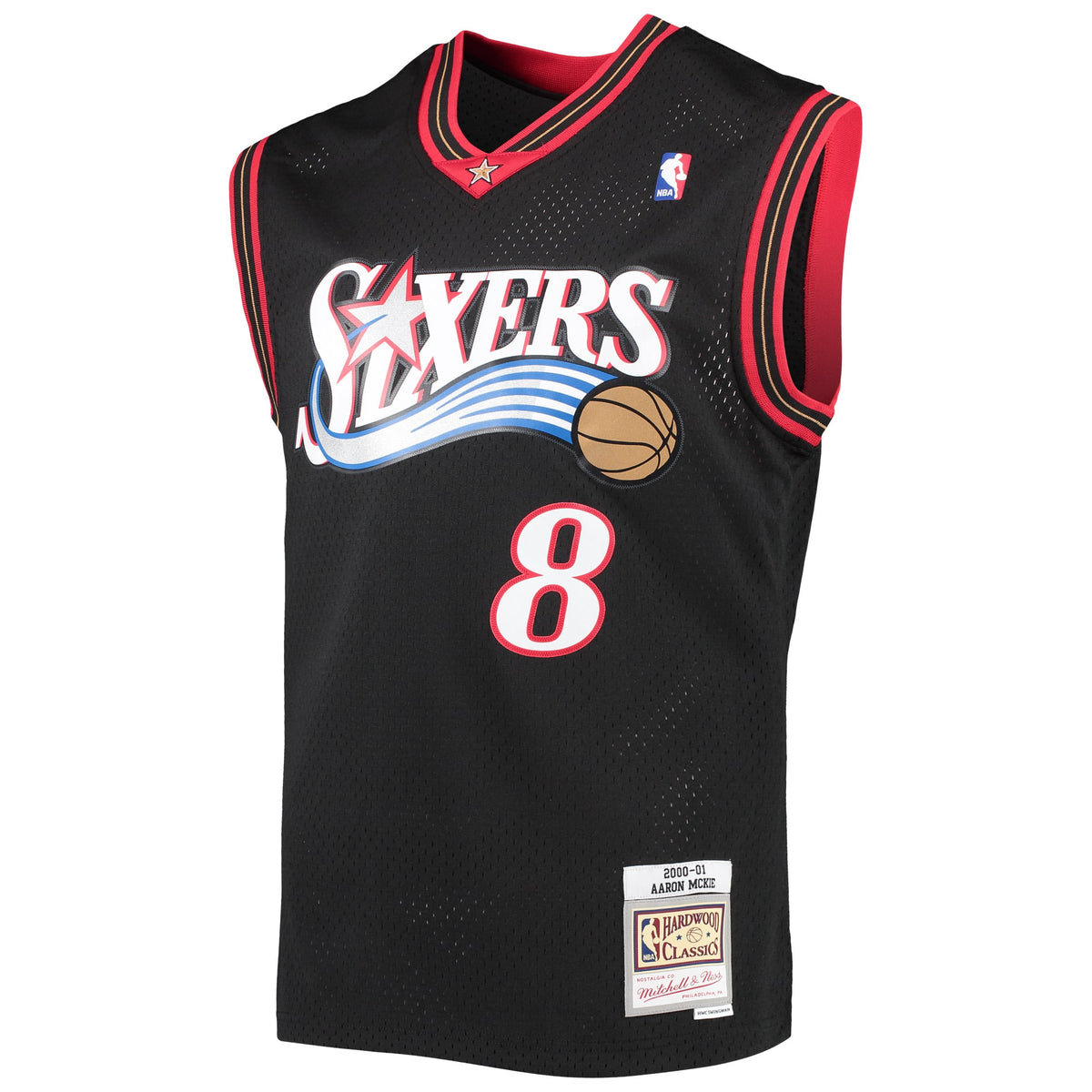 Philadelphia 76ers Aaron McKie Mitchell & Ness Black Hardwood Classics Swingman Jersey for Men product image 3, provided for