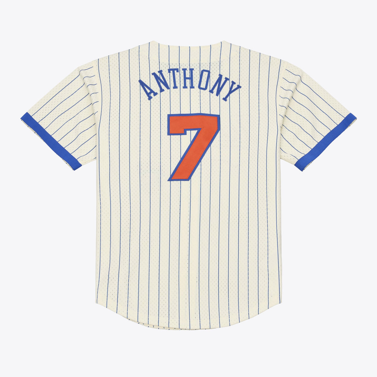 New York Knicks Carmelo Anthony Mitchell & Ness Cream Hardwood Classics Player Mesh Button-Front Jersey for Men product