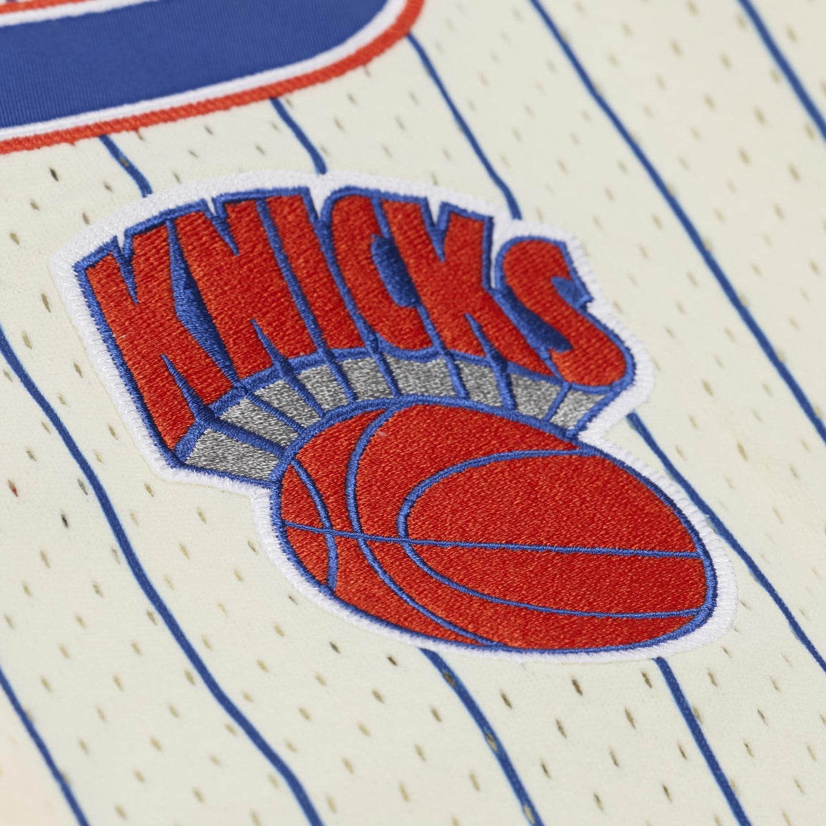 New York Knicks Carmelo Anthony Mitchell & Ness Cream Hardwood Classics Player Mesh Button-Front Jersey for Men product