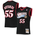 Philadelphia 76ers Dikembe Mutombo Mitchell & Ness Black Hardwood Classics Swingman Jersey for Men product image 1, provided