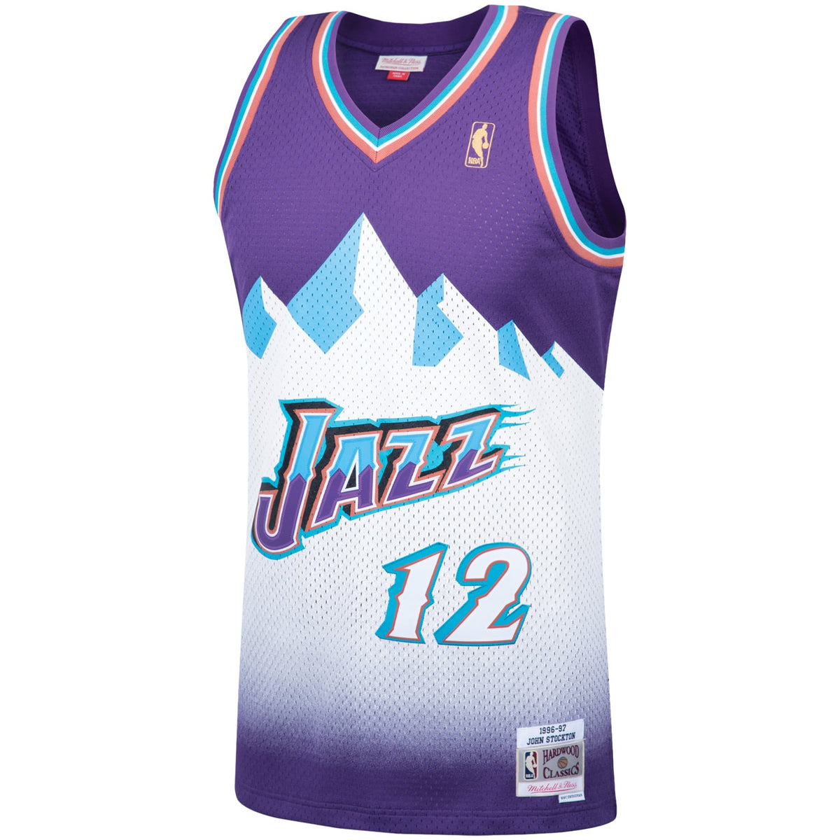 Utah Jazz John Stockton Mitchell & Ness Purple Hardwood Classics Swingman Jersey for Men product image 3, provided for