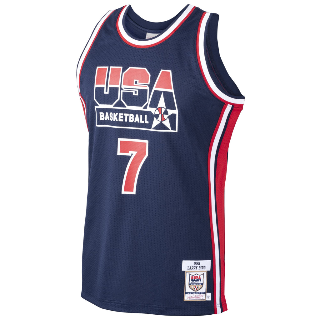 USA Basketball Larry Bird Mitchell & Ness Navy 1992 Dream Team Authentic Jersey for Men product image 3, provided for visual
