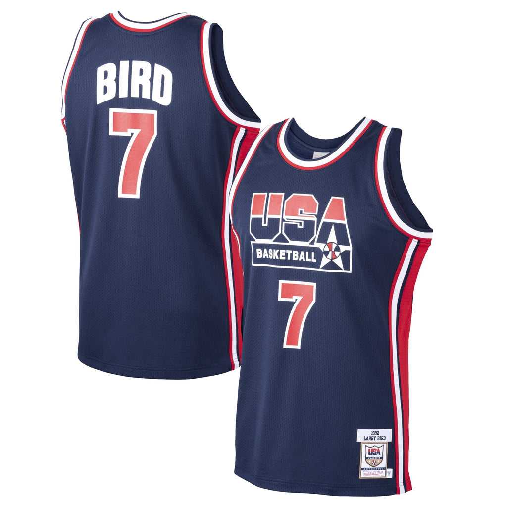 USA Basketball Larry Bird Mitchell & Ness Navy 1992 Dream Team Authentic Jersey for Men product image 1, provided for visual