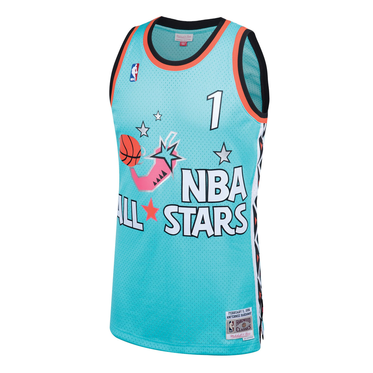 1996 NBA All-Star Game Penny Hardaway Mitchell & Ness Teal Hardwood Classics Swingman Jersey for Men product image 3,
