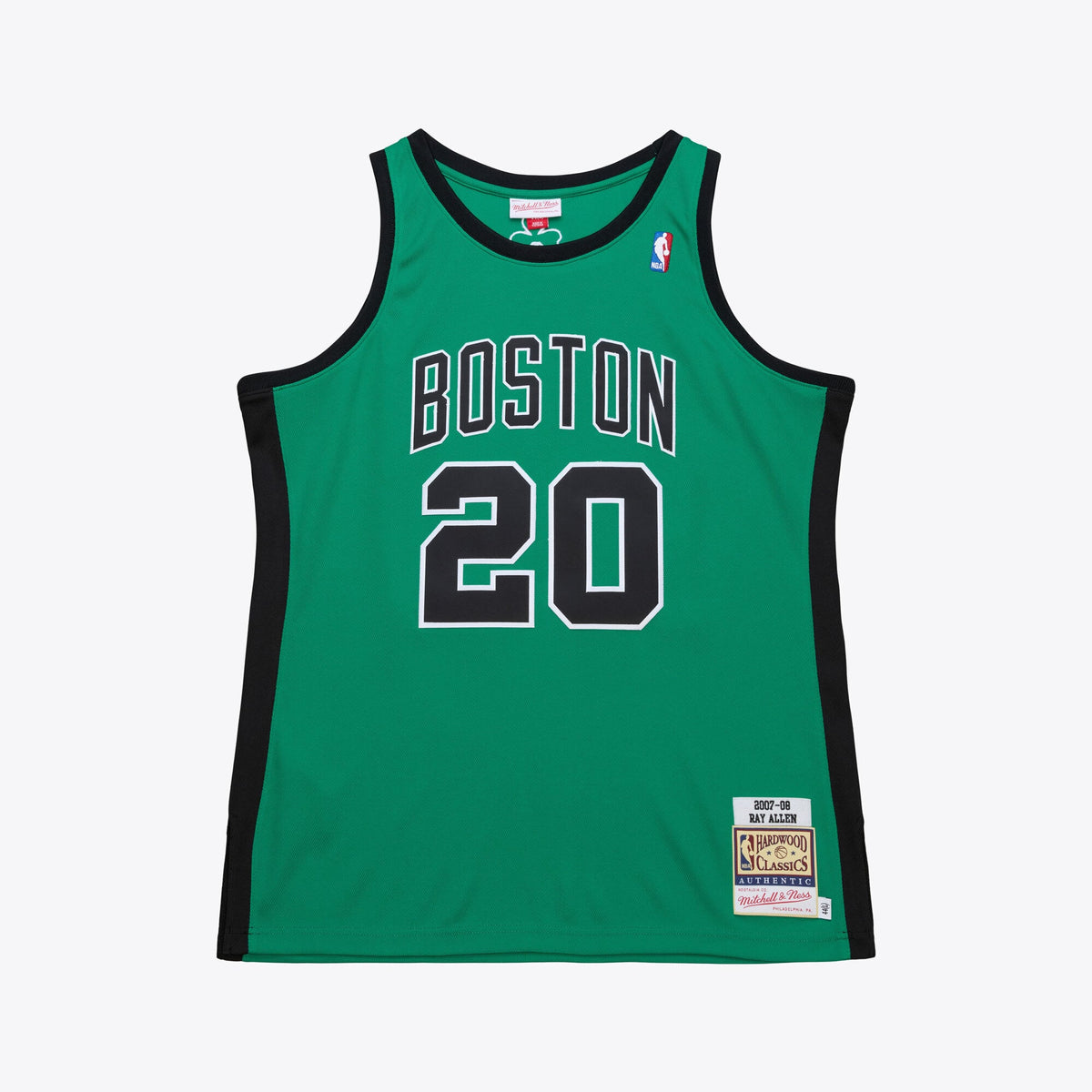 Boston Celtics Ray Allen Mitchell & Ness Kelly Green 2007-08 Hardwood Classics Authentic Jersey for Men product image 2,