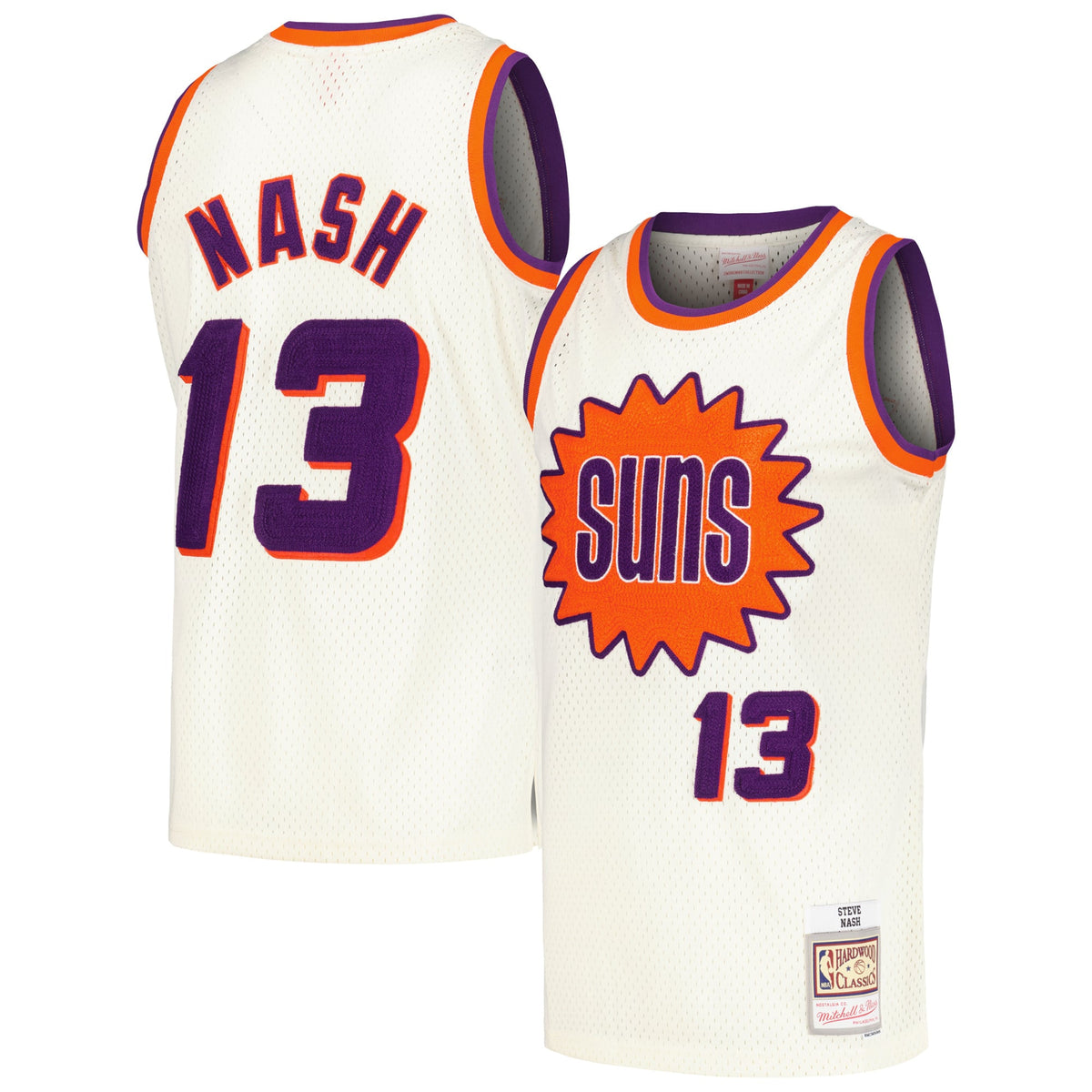 Phoenix Suns Steve Nash Mitchell & Ness Cream Chainstitch Swingman Jersey for Men product image 1, provided for visual