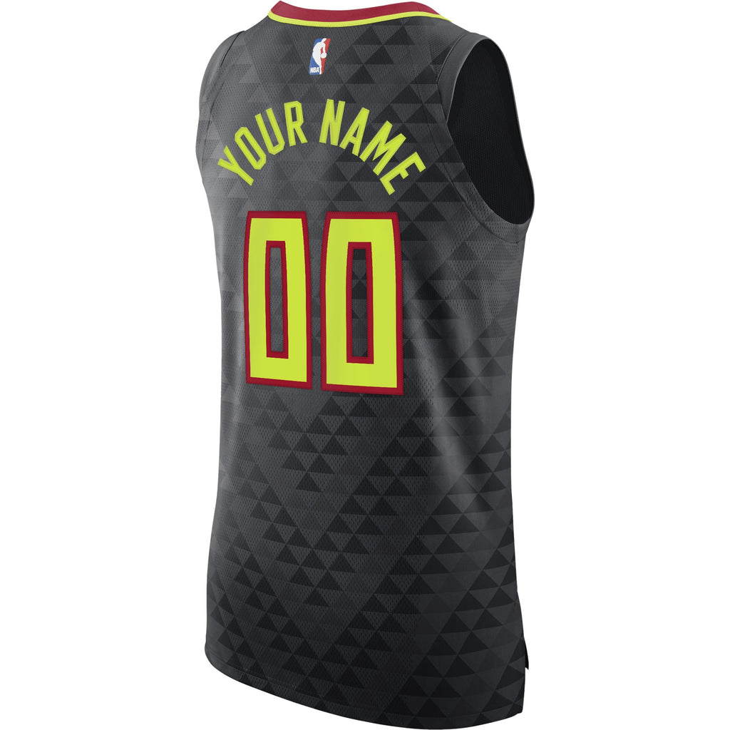 Atlanta Hawks Nike Black Authentic Custom Jersey - Icon Edition for Men product image 4, provided for visual reference and