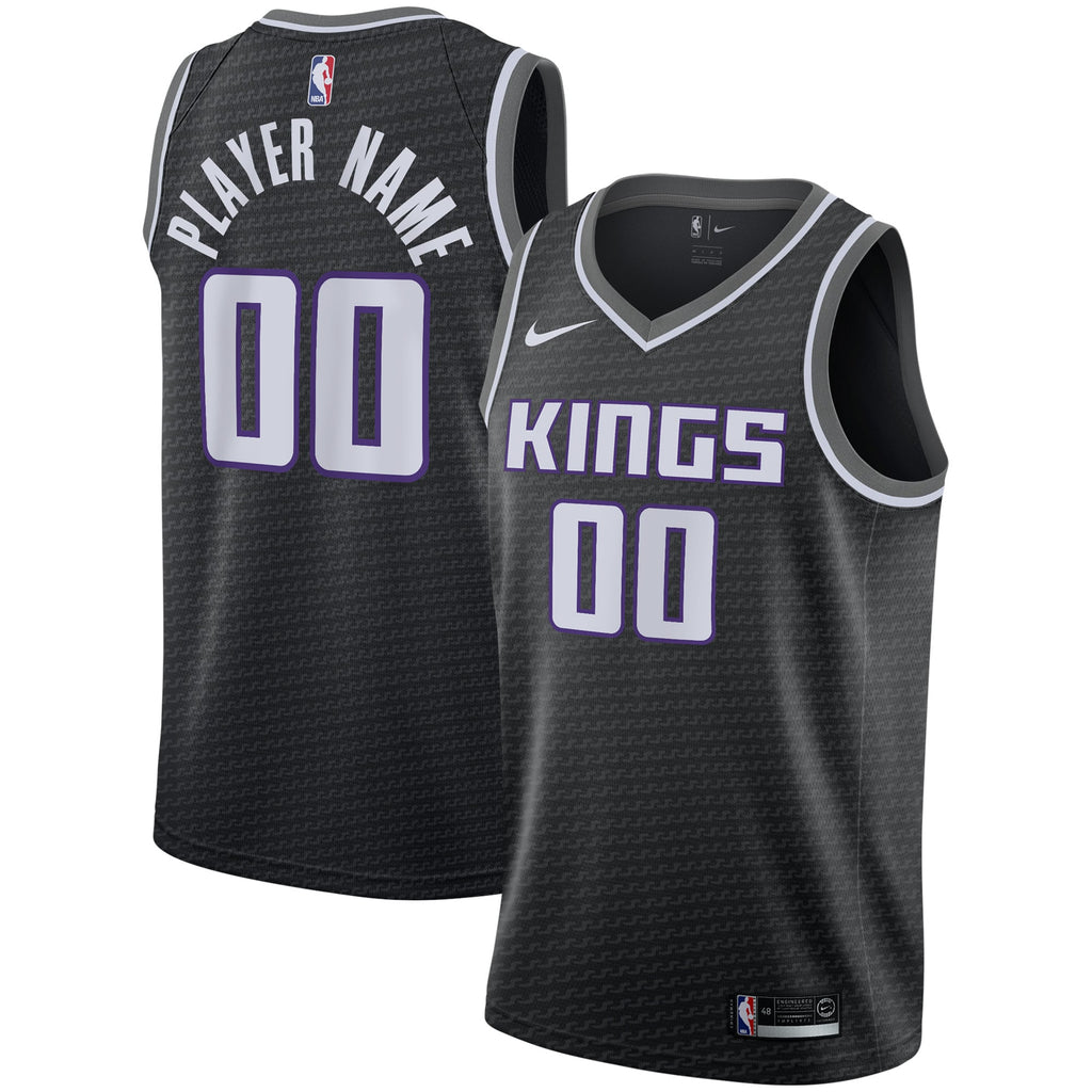 Sacramento Kings Nike Black Swingman Custom Jersey - Statement Edition for Men product image 2, provided for visual