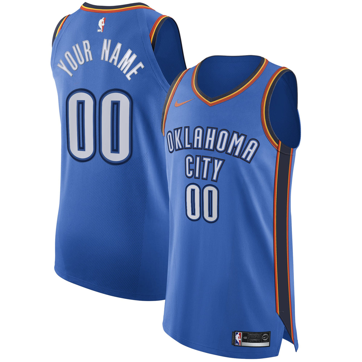 Oklahoma City Thunder Nike Blue Authentic Custom Jersey - Icon Edition for Men product image 1, provided for visual
