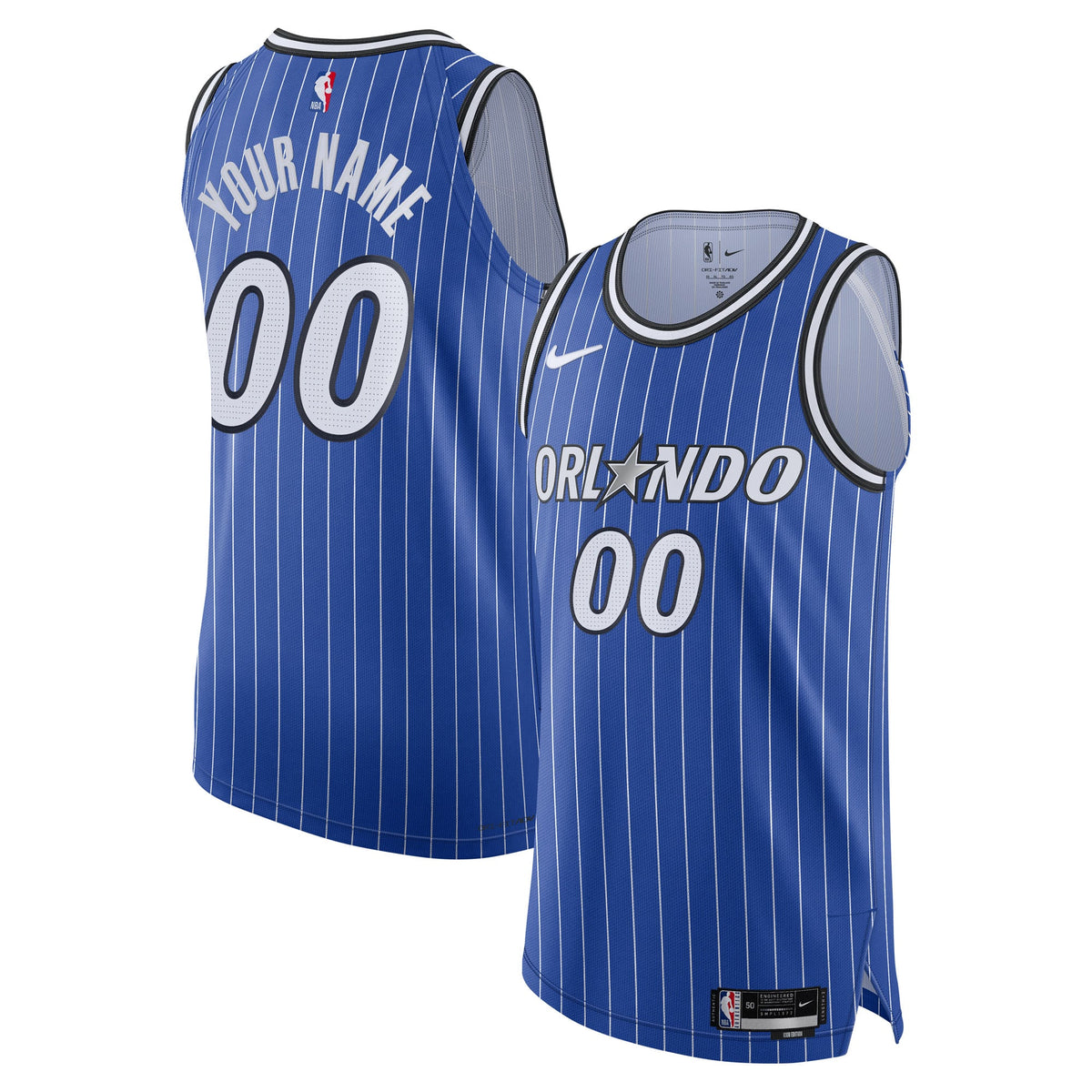 Orlando Magic Nike Blue Authentic Custom Jersey - Icon Edition for Men product image 2, provided for visual reference and