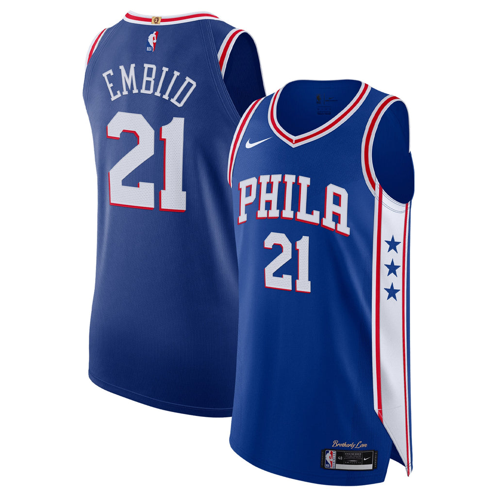 Philadelphia 76ers Joel Embiid Nike Royal Authentic Jersey - Icon Edition for Men product image 2, provided for visual