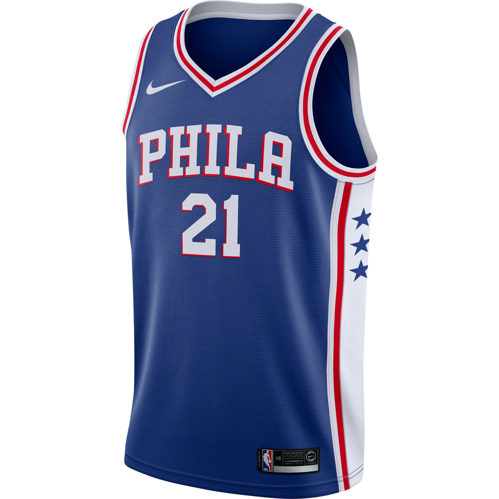 Philadelphia 76ers Joel Embiid Nike Royal Swingman Jersey - Icon Edition for Men product image 3, provided for visual