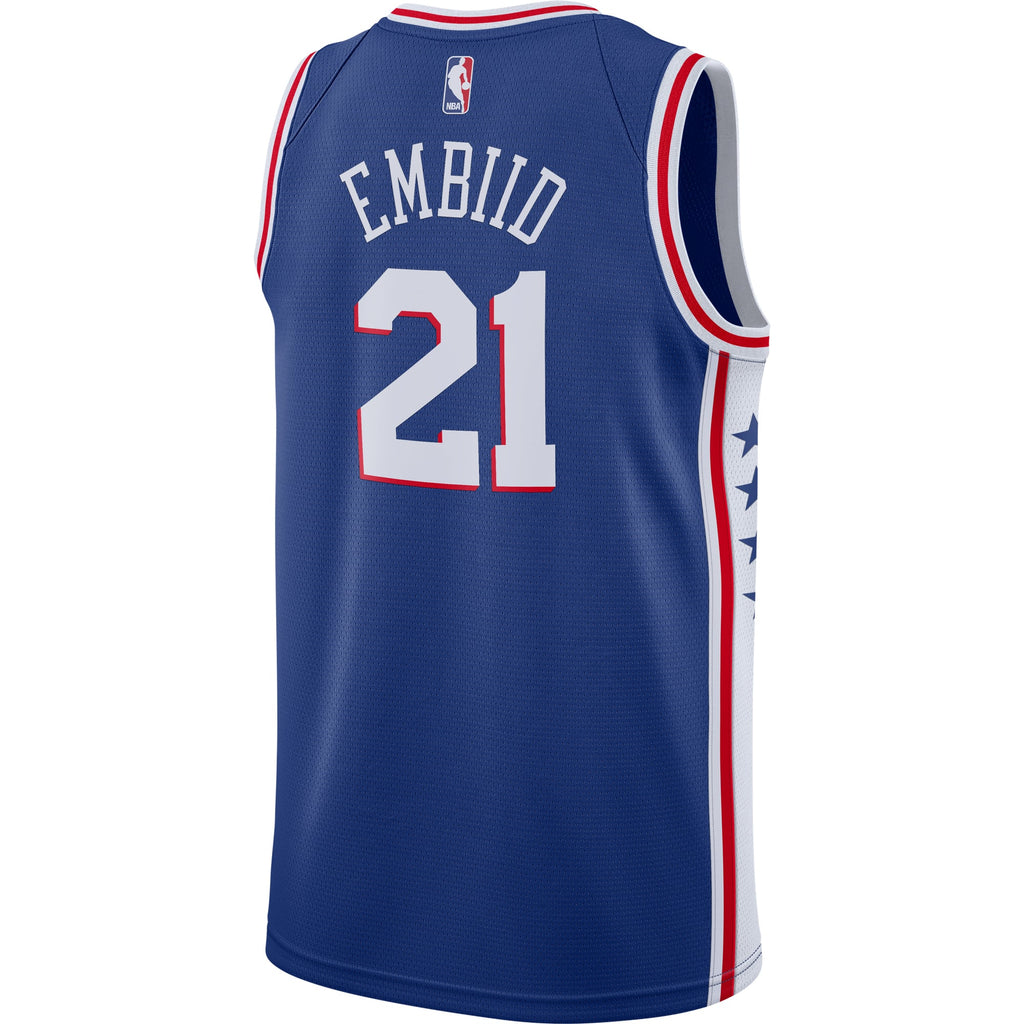 Philadelphia 76ers Joel Embiid Nike Royal Swingman Jersey - Icon Edition for Men product image 4, provided for visual
