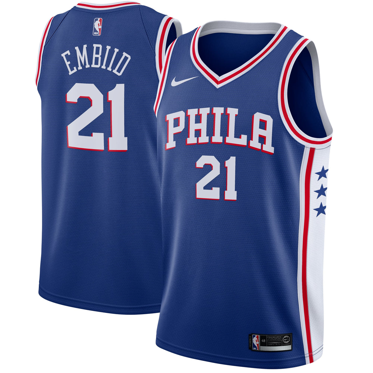 Philadelphia 76ers Joel Embiid Nike Royal Swingman Jersey - Icon Edition for Men product image 1, provided for visual