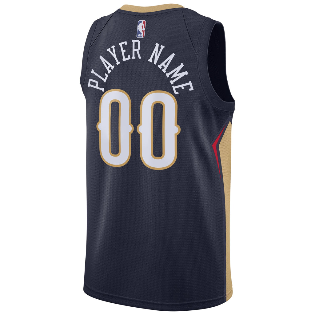 New Orleans Pelicans Nike Navy Swingman Custom Jersey - Icon Edition for Men product image 4, provided for visual reference