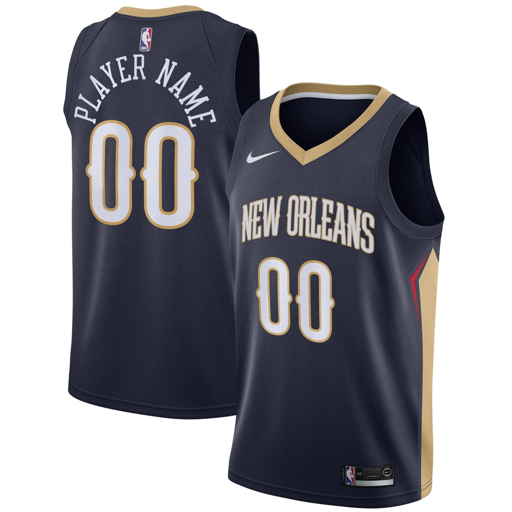 New Orleans Pelicans Nike Navy Swingman Custom Jersey - Icon Edition for Men product image 1, provided for visual reference