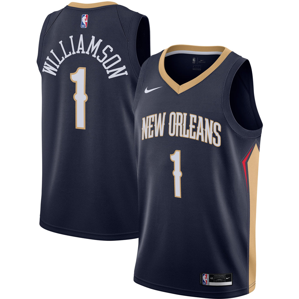 New Orleans Pelicans Zion Williamson Nike Navy Swingman Jersey - Icon Edition for Men product image 2, provided for visual