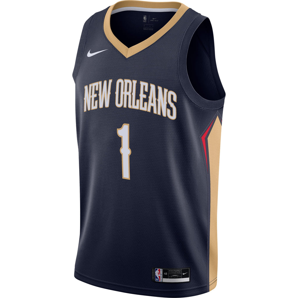 New Orleans Pelicans Zion Williamson Nike Navy Swingman Jersey - Icon Edition for Men product image 3, provided for visual