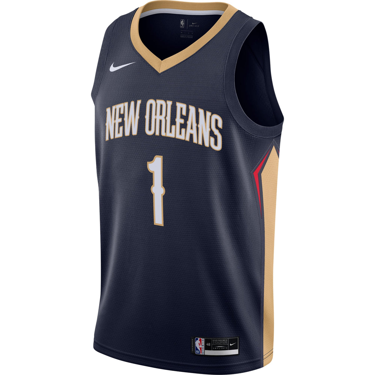 New Orleans Pelicans Zion Williamson Nike Navy Swingman Jersey - Icon Edition for Men product image 3, provided for visual