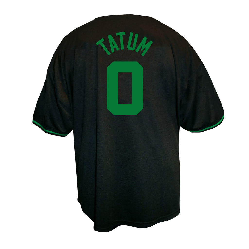 Boston Celtics Jayson Tatum Profile Black Big & Tall Name & Number Button-Up Jersey for Men product image 4, provided for