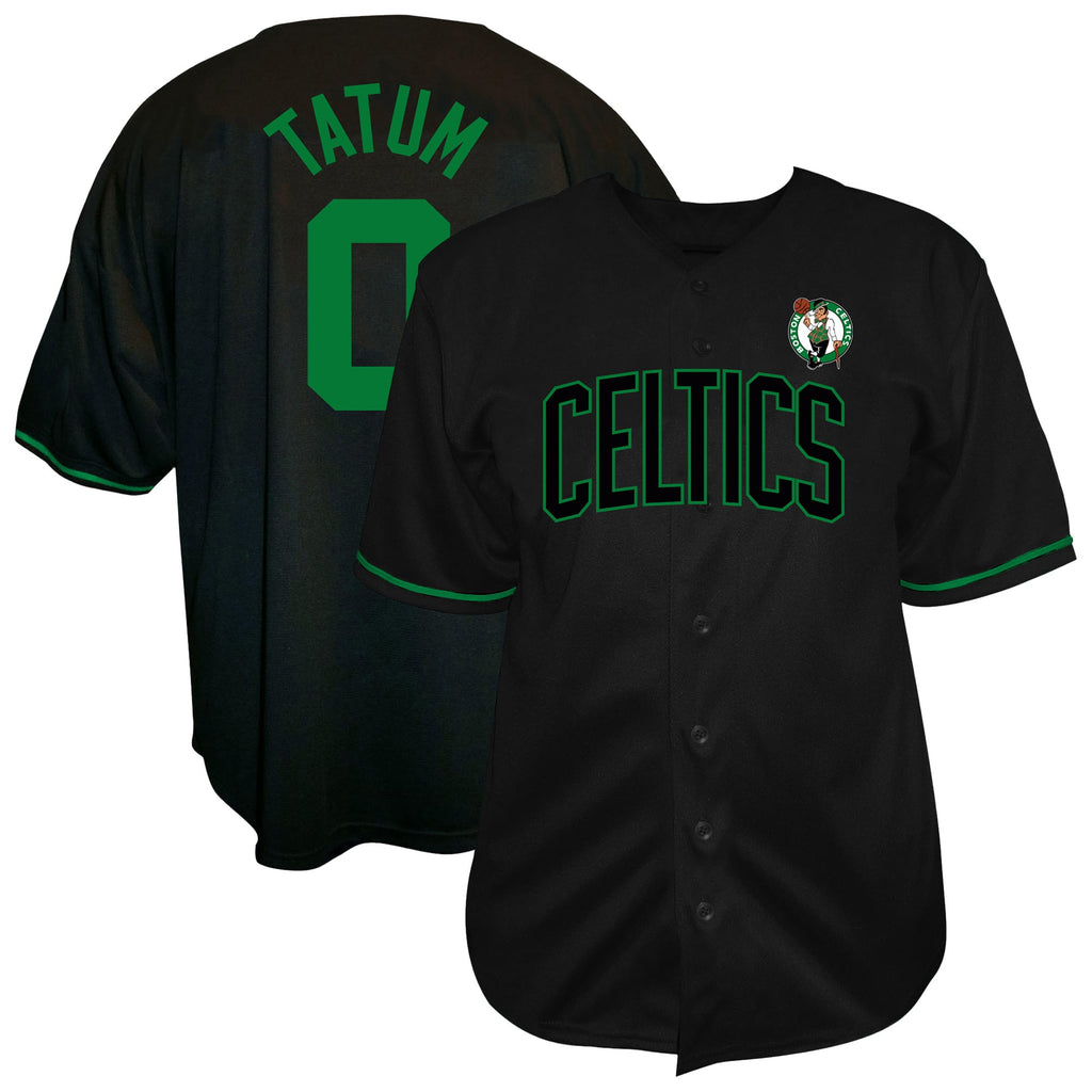 Boston Celtics Jayson Tatum Profile Black Big & Tall Name & Number Button-Up Jersey for Men product image 1, provided for