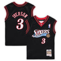 Preschool Philadelphia 76ers Allen Iverson Mitchell & Ness Black 2000-2001 Hardwood Classics Throwback Team Jersey product