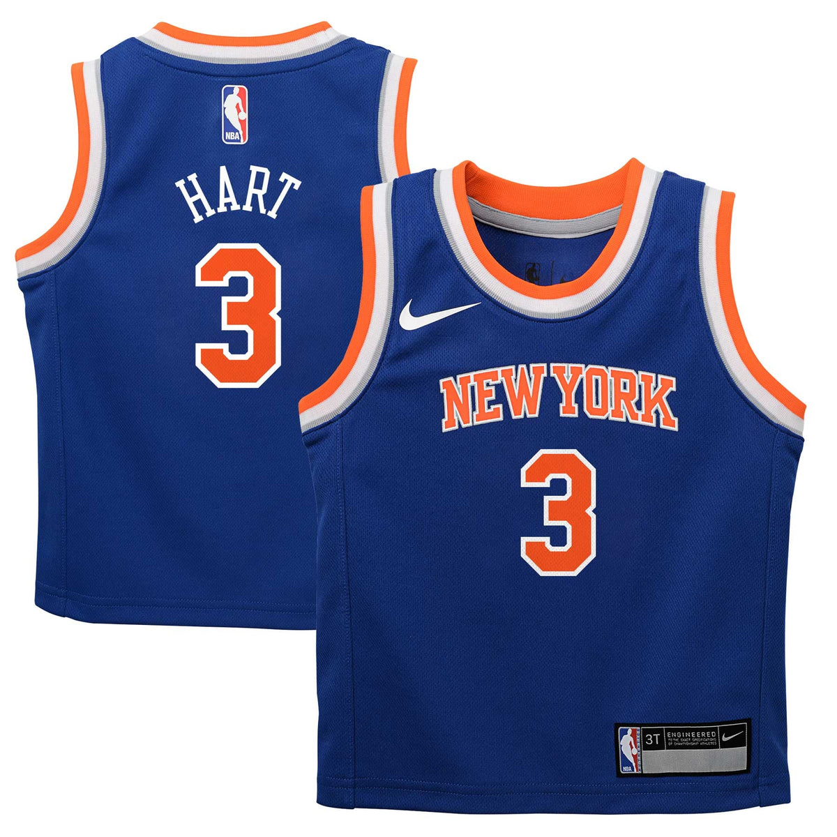 Preschool New York Knicks Josh Hart Nike Blue Replica Swingman Jersey - Icon Edition product image 1, provided for visual